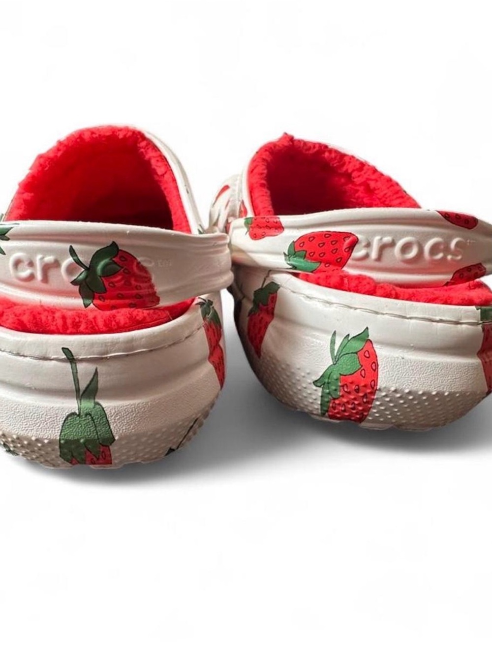 Crocs Classic Lined Vacay Vibes Strawberry Clogs White Red size 11 Women’s - Picture 6 of 8